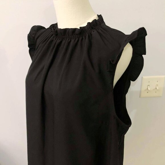 City Chic Black Ruffle Cap Sleeve Blouse | Whimsigoth Rufflecore Top Size S/16 - Picture 3 of 7